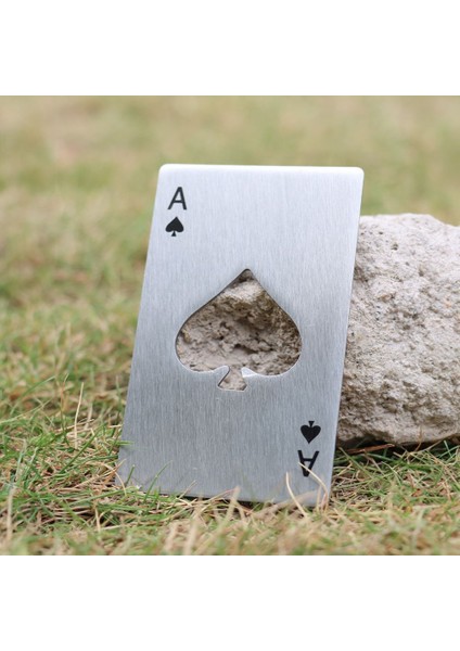 Paslanmaz Çelik Cüzdanda Taşınabilir Gri Maça As Şişe Açacağı modelleri