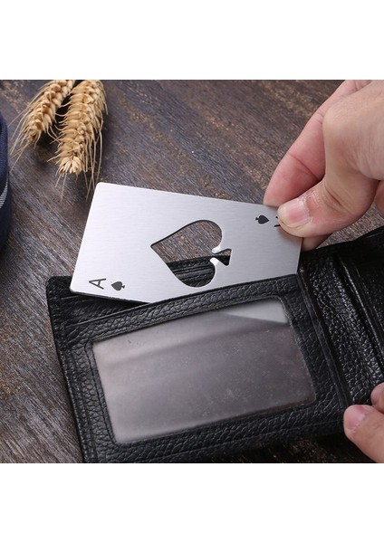 Paslanmaz Çelik Cüzdanda Taşınabilir Gri Maça As Şişe Açacağı indirimleri