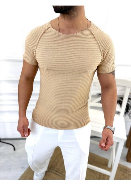 Tişört Örme Triko Tişört Nefes Alabilen Terletmez Slim Fit Dar Kesim T-Shirt indirimleri