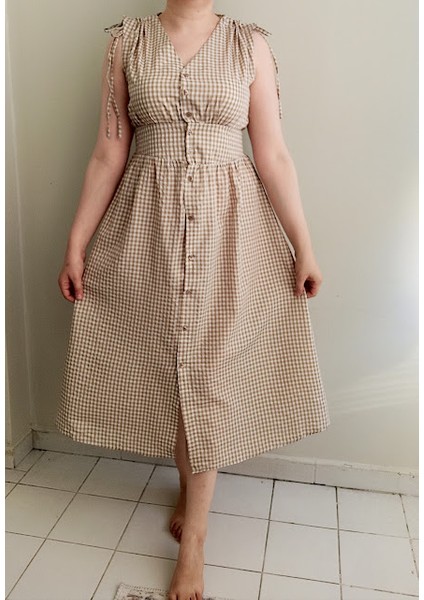 Midi Pötikareli Elbise modelleri