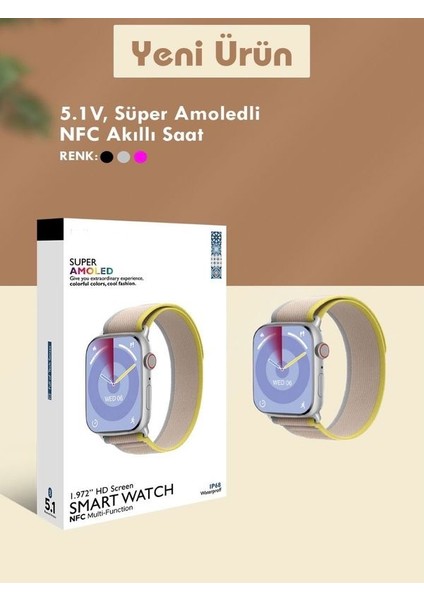 IP68 Su Geçirmez 44MM 1.9inç Super Amoled Ekran Karbon Nötr Alüminyum Kasa 2 Kordon Akıllı Saat indirimleri