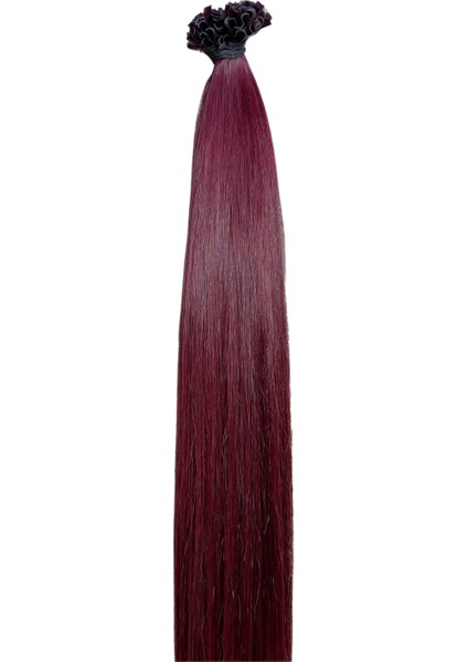 Halit Can HairKing 70CM Uzbek (Şarap Kızılı Renki) 100ADET, 100GR ,mikro Kaynak [100% Gerçek Insan Saçı]