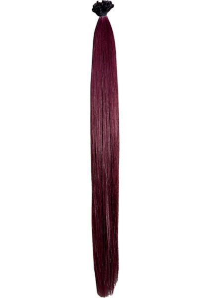 Halit Can HairKing 70CM Uzbek (Şarap Kızılı Renki) 100ADET, 100GR ,mikro Kaynak [100% Gerçek Insan Saçı]