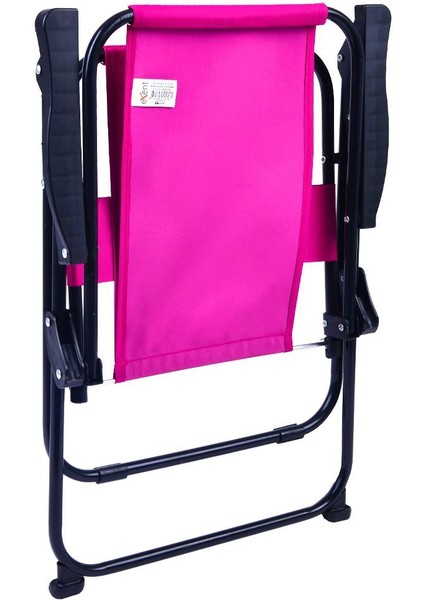 2 Adet Lüx Çocuk Piknik Sandalyesi 2-6 Yaş Mini Kamp Sandalyesi-Kırmızı-Pembe