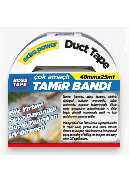 Duct Tape Tamir Bandı Siyah 48 mm x 25 mt indirimleri