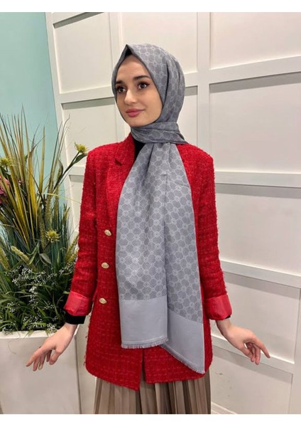 Elegance Monogram Şal 1090100 Gri İE1090100