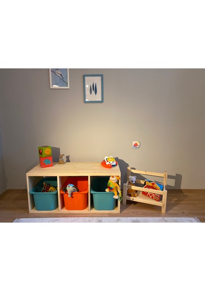 Yoyo Design Montessori 3 Bölmeli Saklama Ünitesi