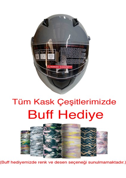 Çene Açılır Kask Cement Grey