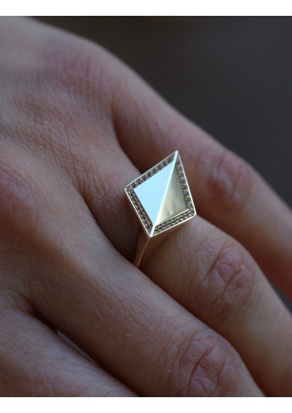 14 Ayar Altın Prizma Yüzük modelleri