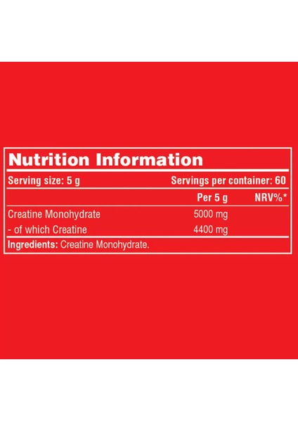 Creatine 300 Gram - 60 Servis - 5 Gram Macaristan Menşei