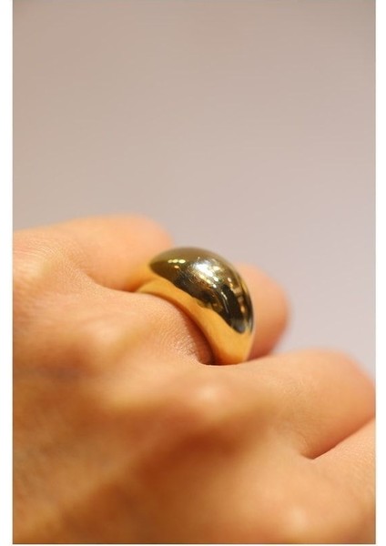 14 Ayar Altın Düz Bombe Yüzük modelleri