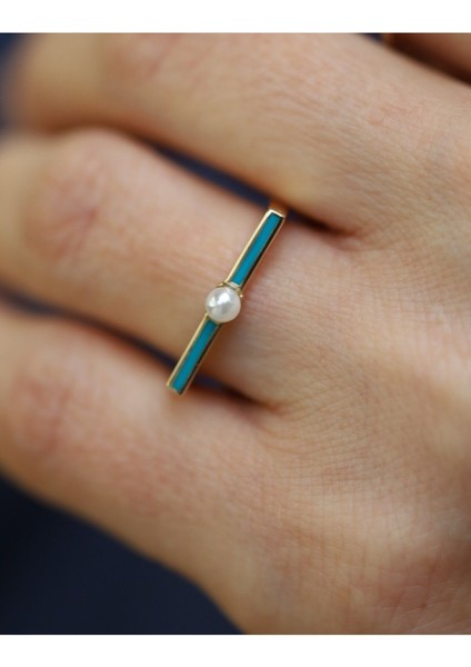 14 Ayar Altın Mineli Inci Yüzük fiyatları