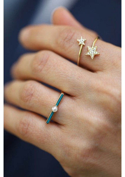 14 Ayar Altın Mineli Inci Yüzük fırsatları