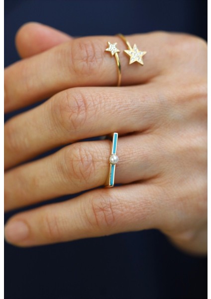 14 Ayar Altın Mineli Inci Yüzük indirimleri