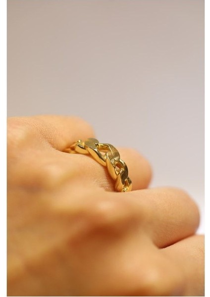 14 Ayar Altın Zincir Yüzük modelleri