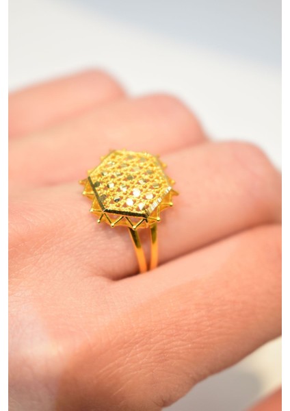 14 Ayar Altın Cimarlı Baklava Model Yüzük fiyatları