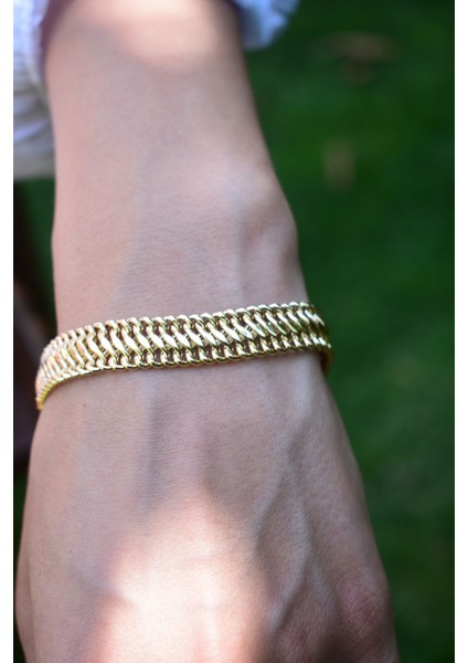 14 Ayar Altın Kadın Hasır Zincir Bileklik