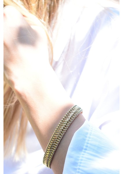 14 Ayar Altın Kadın Hasır Zincir Bileklik modelleri