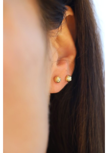 14 Ayar Altın Kalemli Top Küpe fiyatları