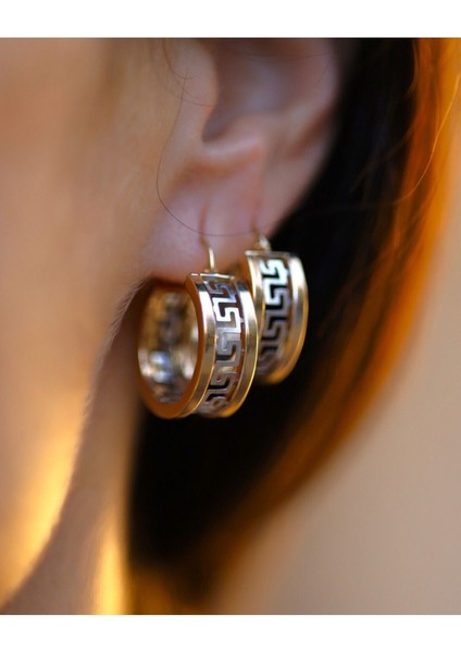 14 Ayar Altın Zikzak Model Halka Küpe