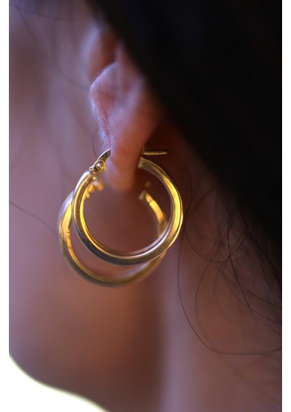 14 Ayar Altın Zikzak Model Halka Küpe indirimleri