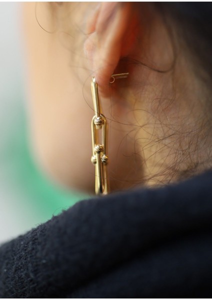 14 Ayar Altın Dorica Zincir Küpe fırsatları