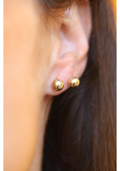 14 Ayar Altın Top Küpe