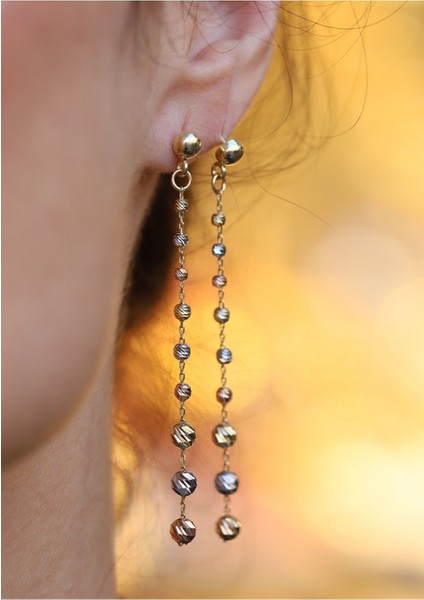 14 Ayar Altın Dorica Zincir Küpe modelleri