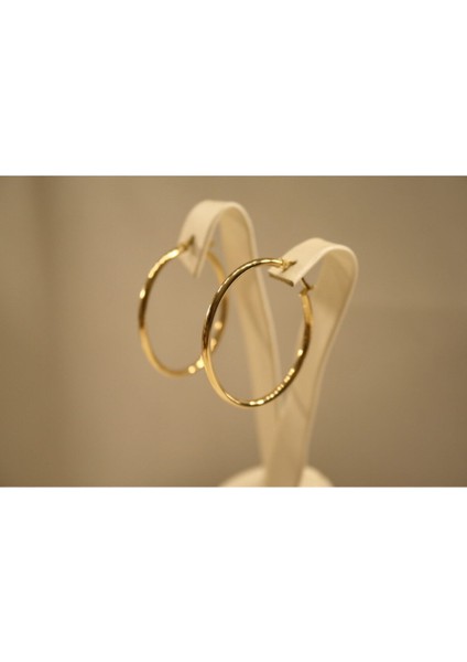 14 Ayar Altın Kadın Büyük Ince Halka Küpe fiyatları