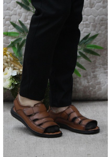 106 Taba Kale Comfort Deri Erkek Sandalet fiyatları