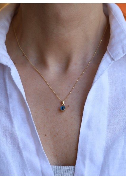 14 Ayar Altın 0.5 cm Göz Boncuklu Kolye Ucu fiyatları