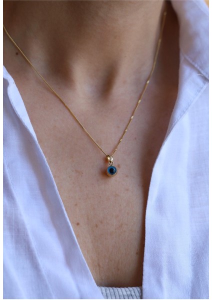 14 Ayar Altın 0.5 cm Göz Boncuklu Kolye Ucu modelleri