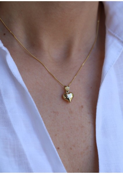 14 Ayar Altın 1 cm Kalp Kolye Ucu