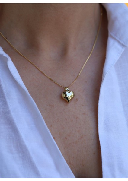 14 Ayar Altın Orta Boy (1.3 Cm) Kalp Kolye Ucu fiyatları