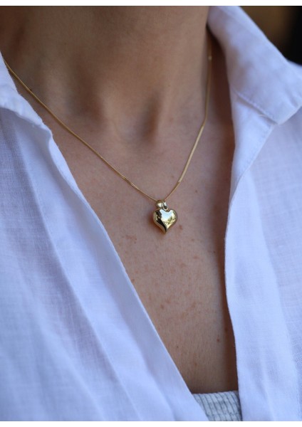 14 Ayar Altın Orta Boy (1.3 Cm) Kalp Kolye Ucu modelleri