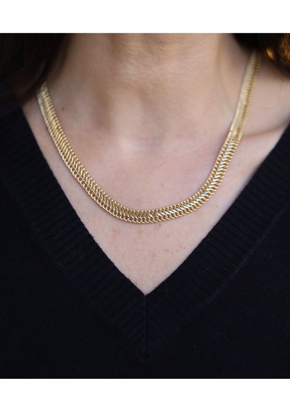 14 Ayar Altın 8 mm Viyana Zincir Kolye modelleri