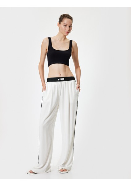 Keten Karışımlı Pantolon Oversize Geniş Paça Beli Lastikli Cepli Biyeli fiyatları