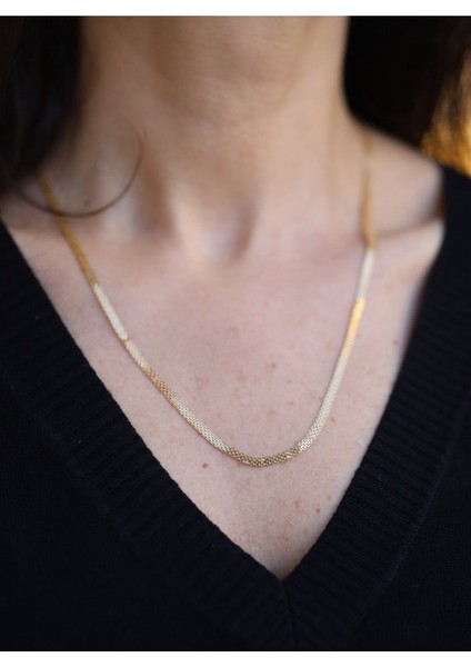 14 Ayar Altın 3 mm Basamak Zincir Kolye fiyatları