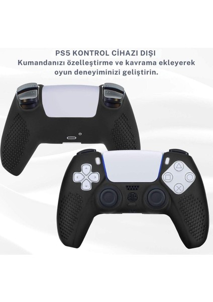 Ps5 Controller Joystick Oyun Kolu Gamepad Uyumlu Silikon + 8'li analog koruyucu S