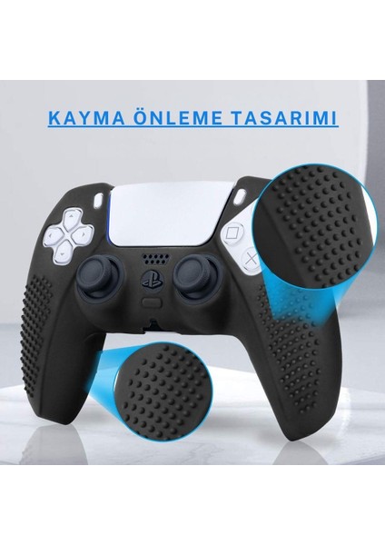 Ps5 Controller Joystick Oyun Kolu Gamepad Uyumlu Silikon + 8'li analog koruyucu S