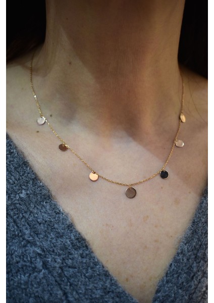 14 Ayar Altın Rose Pullu Kolye fiyatları