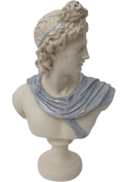 Ab Ev Dekorasyon Apollon Büst Simli Gümüş Giysi Beyaz Ten Ev Ofis Dekoru