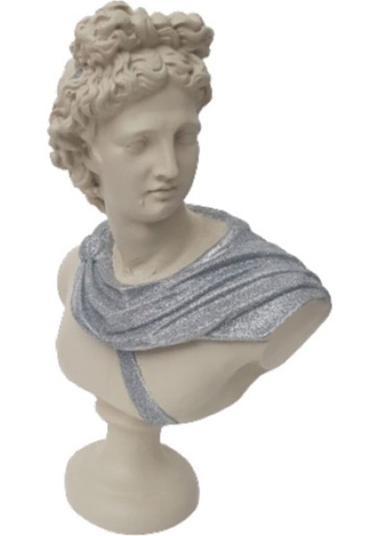 Ab Ev Dekorasyon Apollon Büst Simli Gümüş Giysi Beyaz Ten Ev Ofis Dekoru fiyatları