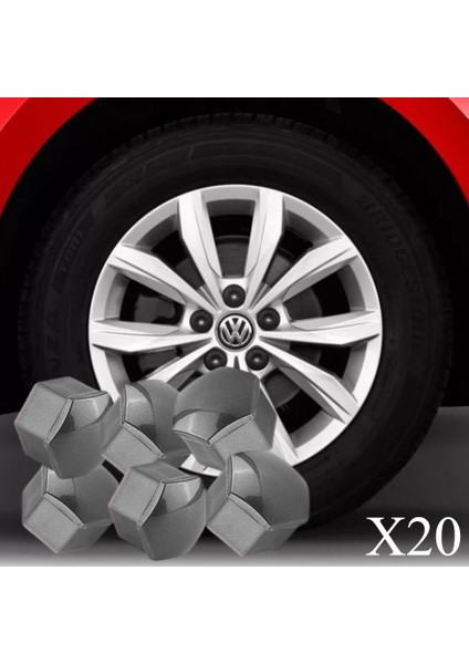 POLO 2018-2021 MODEL ARASI UYUMLU (20 ADET ŞİFRESİZ-1Z) PİYANO GRİ BİJON KAPAĞI TAKIM