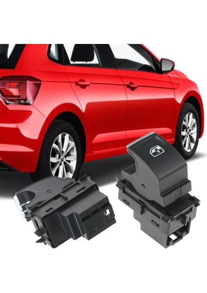POLO 2018-2021 MODEL ARASI UYUMLU ÖN SAĞ YOLCU TARAFI (KROMLU) CAM AÇMA DÜĞMESİ