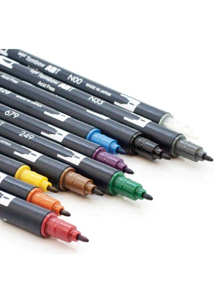 : Ab-T Dual Brush Pen : Grafik Kalem Seti : 10 Renk (Yumuşak Renkler) modelleri