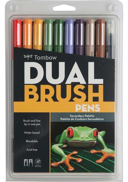 : Ab-T Dual Brush Pen : Grafik Kalem Seti : 10 Renk (Ara Renkler)