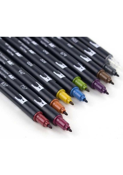 : Ab-T Dual Brush Pen : Grafik Kalem Seti : 10 Renk (Ara Renkler) modelleri