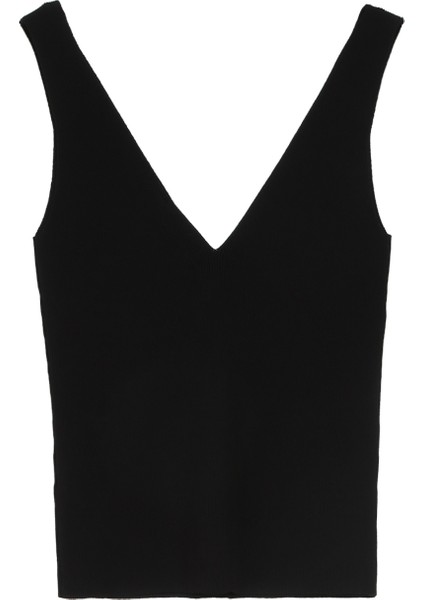 V Yaka Düz Siyah Kadın Bluz F4SL-BLZ W33 fiyatları