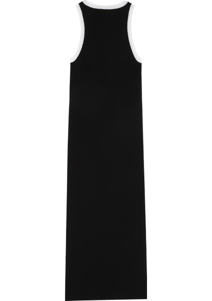 Bisiklet Yaka Düz Siyah Midi Kadın Elbise F4SL-ELB W35 fiyatları